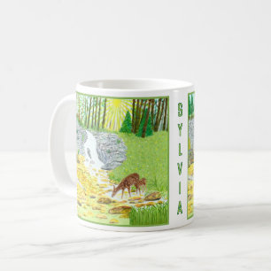 Waldszene Klassischer Becher mit Text Kaffeetasse