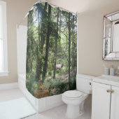 Waldszene mit Chipmunk und Elch Duschvorhang (Beispiel)