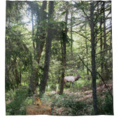 Waldszene mit Chipmunk und Elch Duschvorhang (Vorderseite)