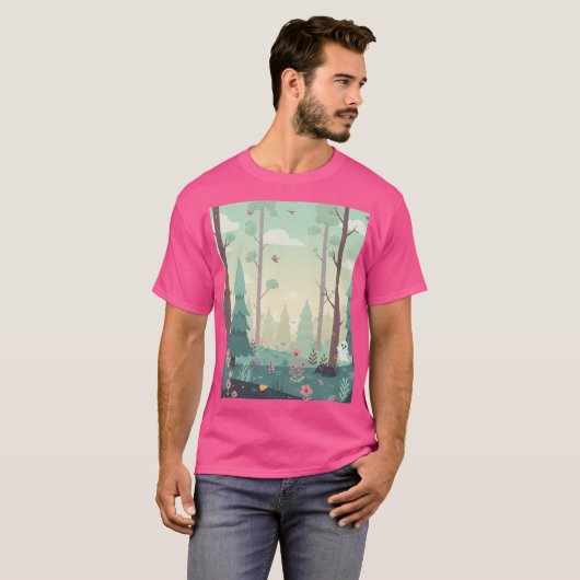 Waldszene mit Geistern T-Shirt (Vorne ganz)