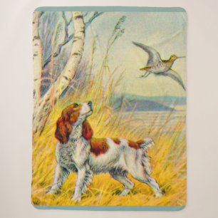 Waldszene mit Hund und Vogel Sherpadecke