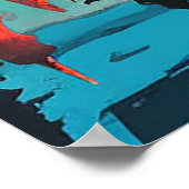 Waldszene mit Surreal Mondreflektion Poster (Ecke)