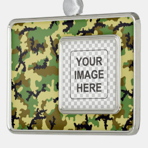 Waldtarnung Rahmen-Ornament Silber