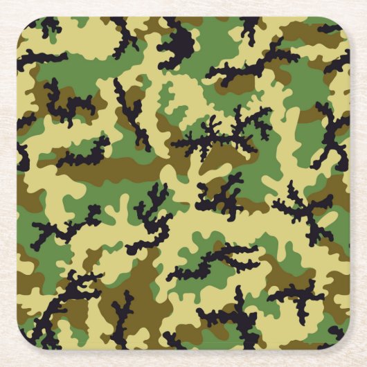 Waldtarnung Rechteckiger Pappuntersetzer (Vorderseite)