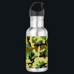 Waldtarnung Trinkflasche<br><div class="desc">Militärische Wälder tarnen einen nahtlosen Muster-Hintergrund.</div>