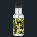 Waldtarnung Trinkflasche<br><div class="desc">Militärische Wälder tarnen einen nahtlosen Muster-Hintergrund.</div>