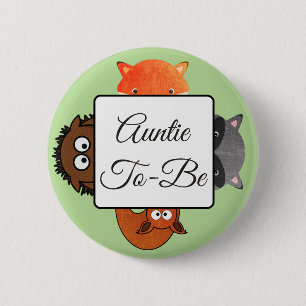 Waldthema Tanten-To Be Button Fox