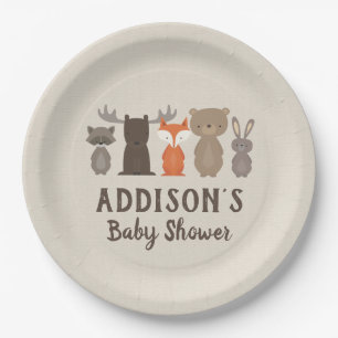 WaldThemed Baby-Duschen-Papier-Teller Pappteller