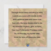 Waldtiefe und Himmel so weit Feiertagskarte (Rückseite)