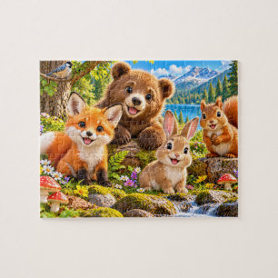 Waldtier-Abenteuer Puzzle