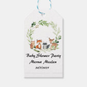 Waldtier Baby Shower Design Geschenkanhänger (Vorderseite)