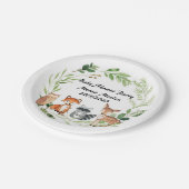 Waldtier Baby Shower Design Pappteller (Schrägansicht)