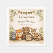 Waldtier Baby Shower Servietten (Vorderseite)