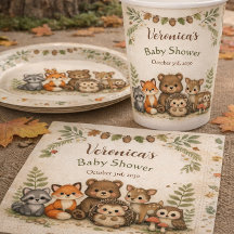 Waldtier Baby Shower Servietten