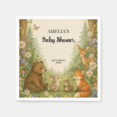 Waldtier-Baby-Shower-Servietten Rustikaler Wald  Serviette (Vorderseite)