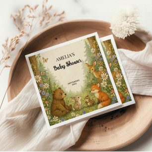 Waldtier-Baby-Shower-Servietten Rustikaler Wald Serviette