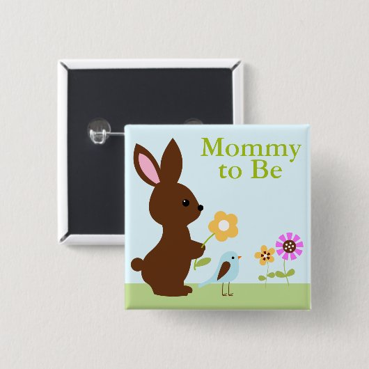 Waldtier-Babyparty Button (Vorne & Hinten)