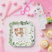 Waldtier-Babyparty-Papierplatten Pappteller (Party)