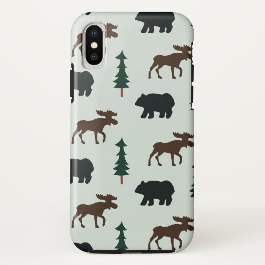 Waldtier-Bärn-Elch-rustikaler Telefon-Kasten Case-Mate iPhone Hülle (Rückseite)
