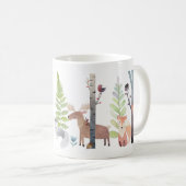 Waldtier-Baum-Vogel-Grün-WaldTassen Kaffeetasse (VorderseiteRechts)