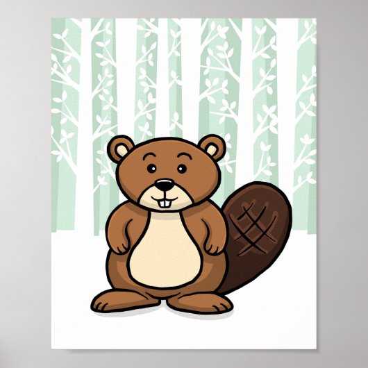 Waldtier Biber Poster (Vorne)