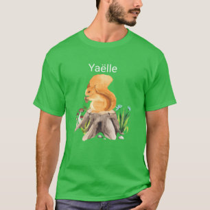 Waldtier Eichhörnchen mit Namen Yaelle Familie T-Shirt