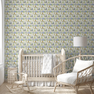 Waldtier-Fahrer-Wasserfarben-Straße-Nursery  Tapete