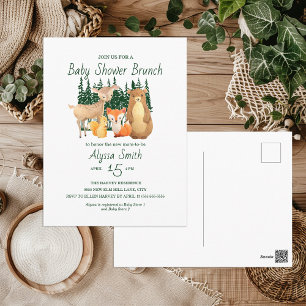 Waldtier-Freunde-Baby-Shower-Brunch Postkarte