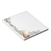 Waldtier, Fuchs, Blattwerk, Weihnachtsholz Notizblock (angewinkelt)