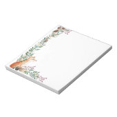 Waldtier, Fuchs, Blattwerk, Weihnachtsholz Notizblock (Rotiert)