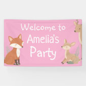 Waldtier-Geburtstags-Party-Willkommensbanner Banner (Horizontal)