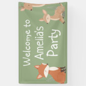 Waldtier-Geburtstags-Willkommensbanner Banner (Vertikal)