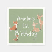 Waldtier-Geburtstagsfeier Serviette (Vorderseite)