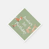 Waldtier-Geburtstagsfeier Serviette (Ecke)
