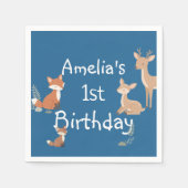  Waldtier-Geburtstagsfeier  Serviette (Vorderseite)