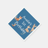  Waldtier-Geburtstagsfeier  Serviette (Ecke)