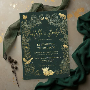Waldtier-Geschichtenbuch-Wald-Hallo-Baby-Party Einladung
