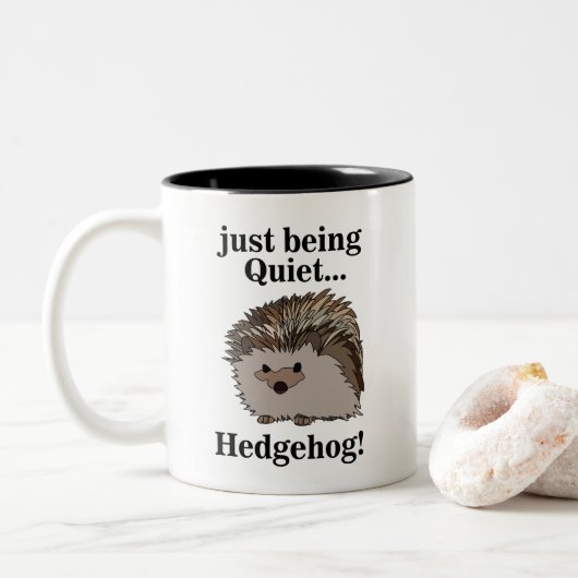 Waldtier Igel  Zweifarbige Tasse (Mit Donut)