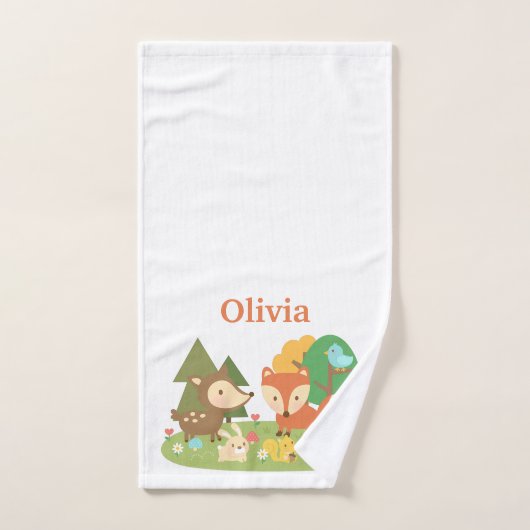Waldtier-Kinderpersonalisiertes Bad-Tuch-Set Badhandtuch Set (Handtuch)