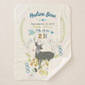 Waldtier Kinderzimmer Hirsch Leaf Blumenmuster Bir Sherpadecke (Vorderseite)