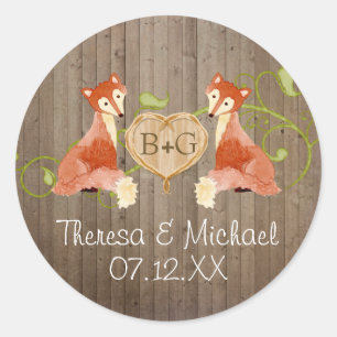 Waldtier-Kreaturen, Fox n Vines Hochzeiten Runder Aufkleber