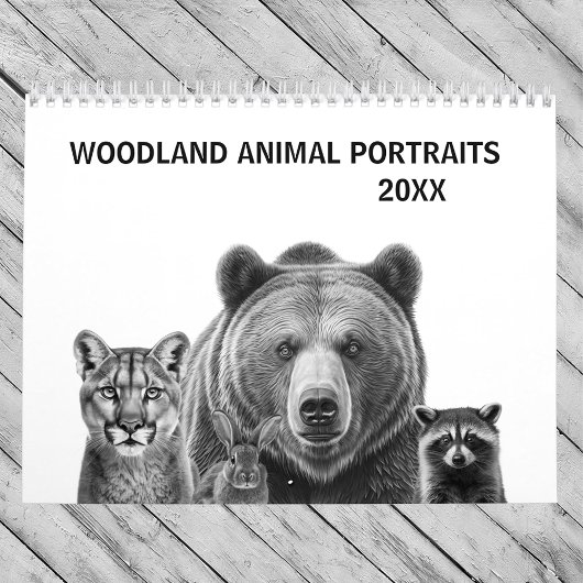 Waldtier Moderner Bär Hirsch Wolf Fuchs Kalender