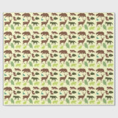 Waldtier-Muster Geschenkpapier (Flach)