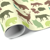 Waldtier-Muster Geschenkpapier (Rolleneckpunkt)