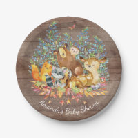 Waldtier-neutrale Babyparty 7" Platte