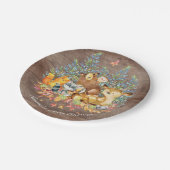 Waldtier-neutrale Babyparty 7" Platte Pappteller (Schrägansicht)