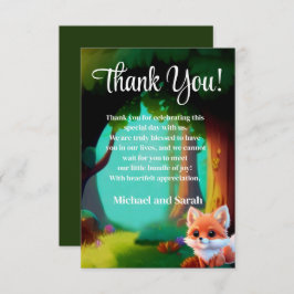 Waldtier niedlicher Babyfuchs Dankeskarte