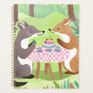 Waldtier-Picknick Whimsical Cute Watercolor Planer