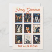 Waldtier-Stempel-Collage Frohe Weihnachten (Vorderseite)