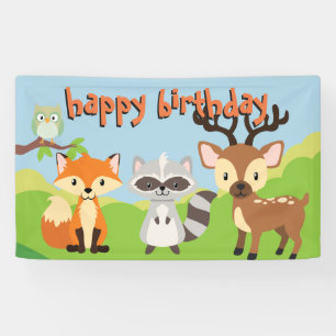 Waldtier-Thema-Geburtstags-Party-Fahne Banner
